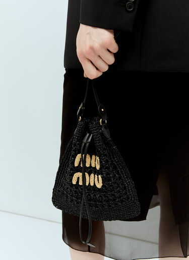 Miu Miu Woven-Fabric Mini Shoulder Bag Black miu0256027