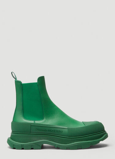 Alexander McQueen Leather Boots Green amq0146033