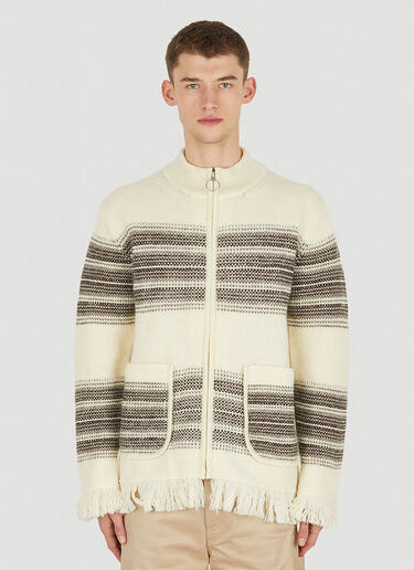 Junya Watanabe Serape ジップアップセーター ホワイト jwn0150016