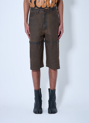 Acne Studios Coated Cotton Shorts Blue acn0157042