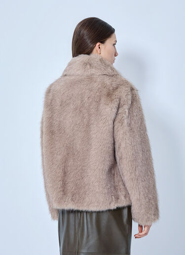 LN-CC® - Max Mara: Shawl Collar Faux Fur Jacket - Beige Max Mara Shawl Collar Faux Fur Jacket Beige max0265219