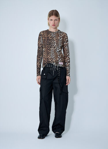 GANNI Mesh Top Brown gan0261004