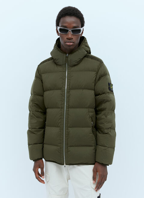 Stone Island Real Down Jacket Cream sto0154068
