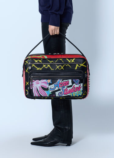 LN-CC® - Acne Studios: Camero Camera Punk Printed Shoulder Bag - Black Acne Studios Camero Camera Punk Printed Shoulder Bag Black acn0265031