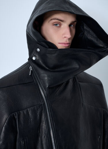 Rick Owens Hooded Leather Jacket Black ric0160009