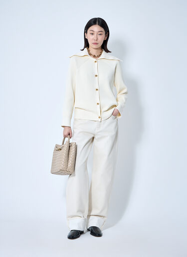 Bottega Veneta Cotton Ribbed Cardigan Chalk bov0260007