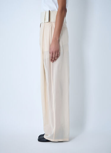Sportmax High Waist Wide-Leg Trousers Beige spx0264063