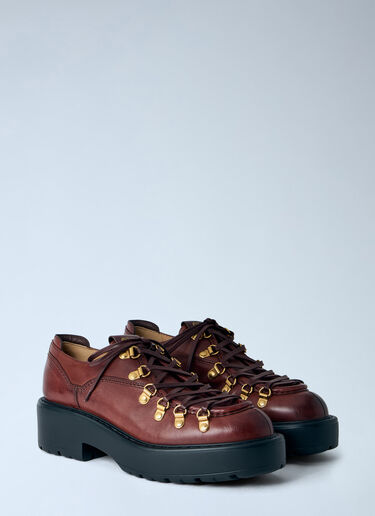 LN-CC® - Miu Miu: Leather Lace Ups - Burgundy Miu Miu Leather Lace Ups Burgundy miu0266051