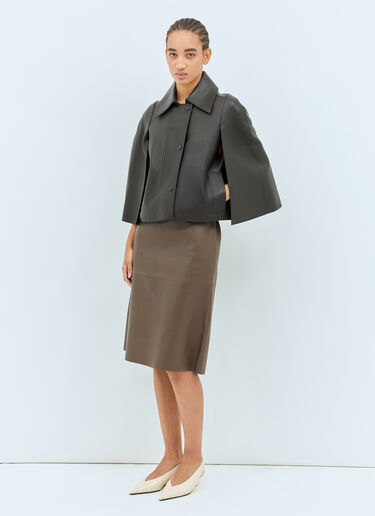 TOTEME Double Leather Skirt Brown tot0258002