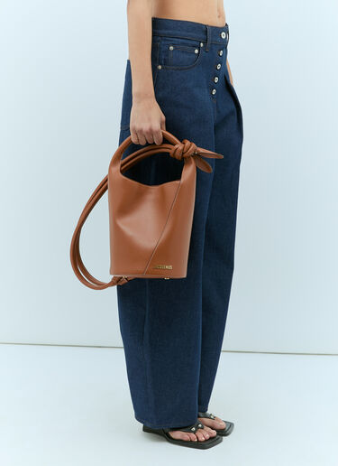 Jacquemus Le Petit Tourni Bucket Bag Brown jac0256051