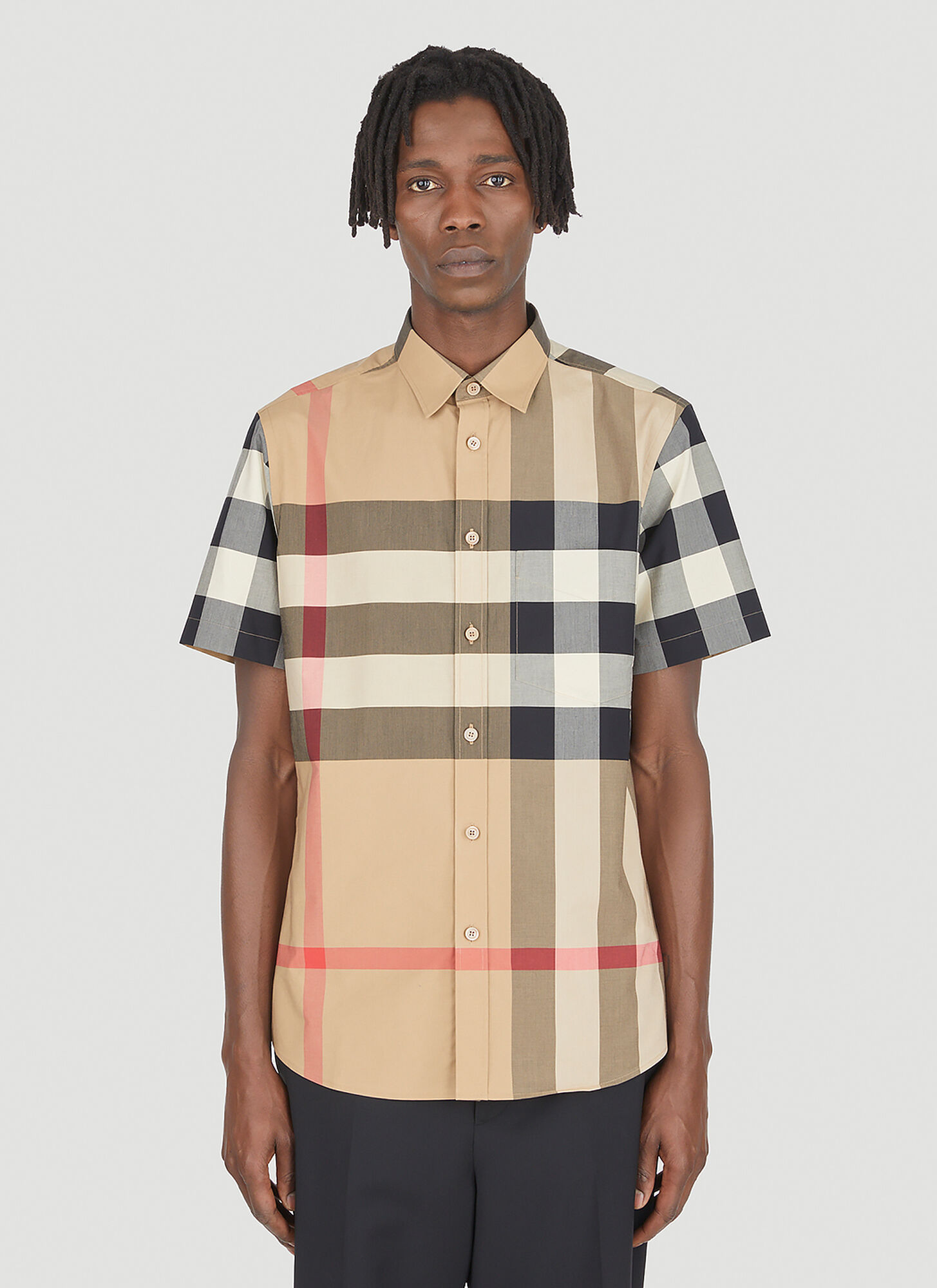 Burberry Somerset Check Shirt Male Beige ModeSens
