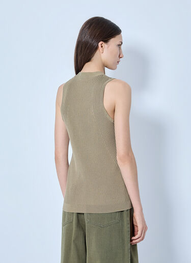 LN-CC® - Max Mara: Ribbed Knit Button-Down Vest - Beige Max Mara Ribbed Knit Button-Down Vest Beige max0265028