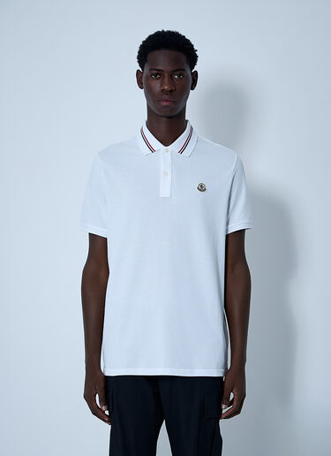 Moncler 로고 패치 폴로 셔츠 화이트 mon0156010
