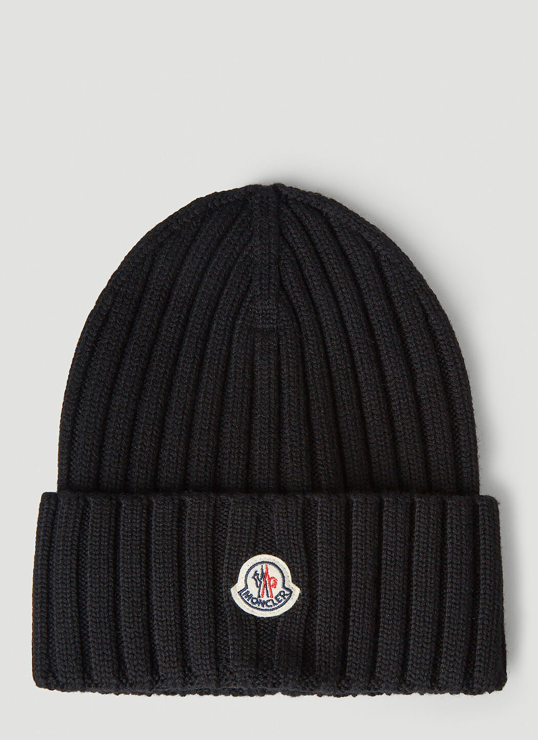 Moncler Women s Ribbed Knit Beanie Hat in Black LN CC