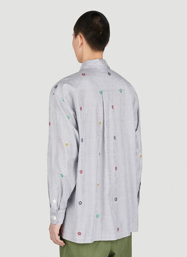 Embroidered Oversized Striped Shirt Kenzo Embroidered Oversized Striped Shirt Grey knz0154009
