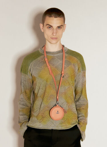 Vivienne Westwood ロゴプレート Saffiano ストラップ オレンジ vvw0156017