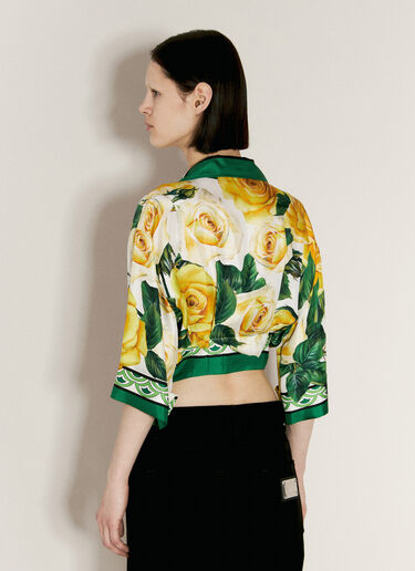 Dolce & Gabbana Cropped Silk Shirt Green dol0255014