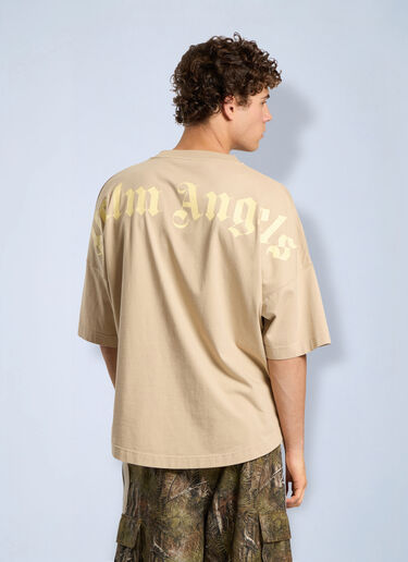 LN-CC® - Palm Angels: Classic Logo Oversized T-Shirt - Beige Palm Angels Classic Logo Oversized T-Shirt Beige pma0166271
