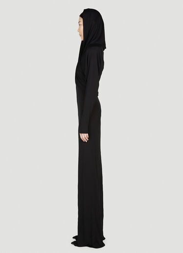 Hooded Maxi Dress Saint Laurent Hooded Maxi Dress Black sla0252001