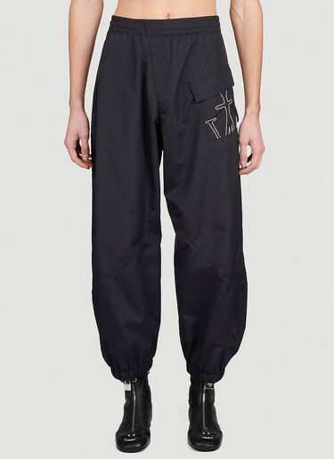 JW Anderson Anchor Logo Embroidered Twisted Track Pants Black jwa0154002
