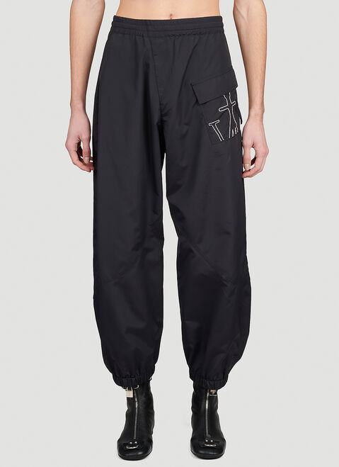 JW Anderson Anchor Logo Embroidered Twisted Track Pants Beige jwa0154013