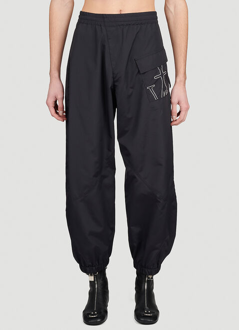 JW Anderson Anchor Logo Embroidered Twisted Track Pants Black jwa0154016