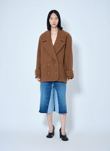 LN-CC® - Chloé: Double-Breasted Short Coat - Camel Chloé Double-Breasted Short Coat Camel chl0265008