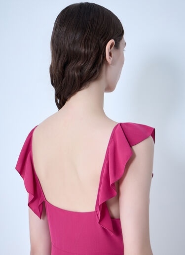 Chloé Ruffled Silk Dress Pink chl0263051