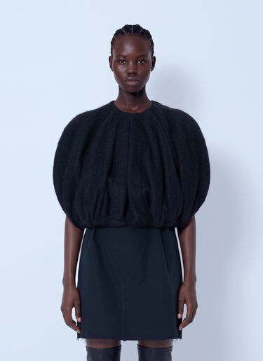 LN-CC® - Rick Owens: Temple Bubble Cropped Top - Black Rick Owens Temple Bubble Cropped Top Black ric0266012