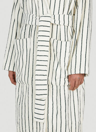 Tekla Striped Hooded Bath Robe White tek0353009