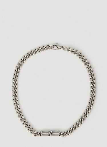 Balenciaga BB Icon Gourmette Necklace Silver bal0152090