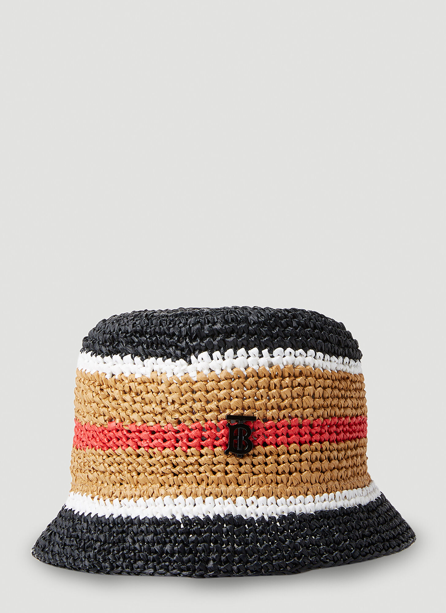 Burberry Striped Bucket Hat In Beige