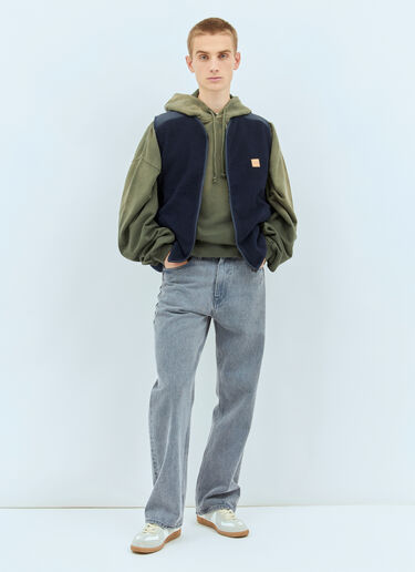 A.P.C. Nate Logo-Applique Shell-Trimmed Fleece Gilet Blue apc0157013