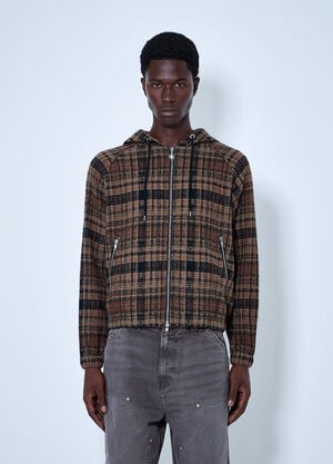 Bott Heavy Check Zip Hoodie Brown bot0165003
