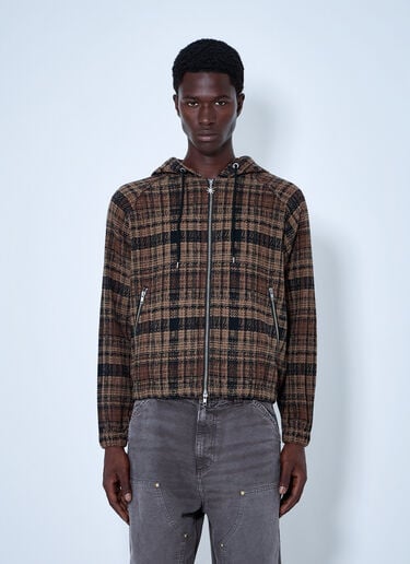 Bott Heavy Check Zip Hoodie Brown bot0165003