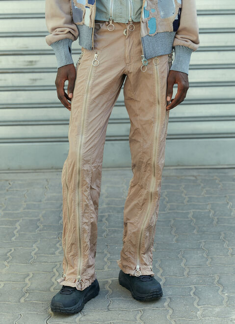 Charlie Constantinou Adjustable Fit Zip Pants Brown cco0154005