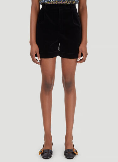 Saint Laurent Velvet Shorts Black sla0245020