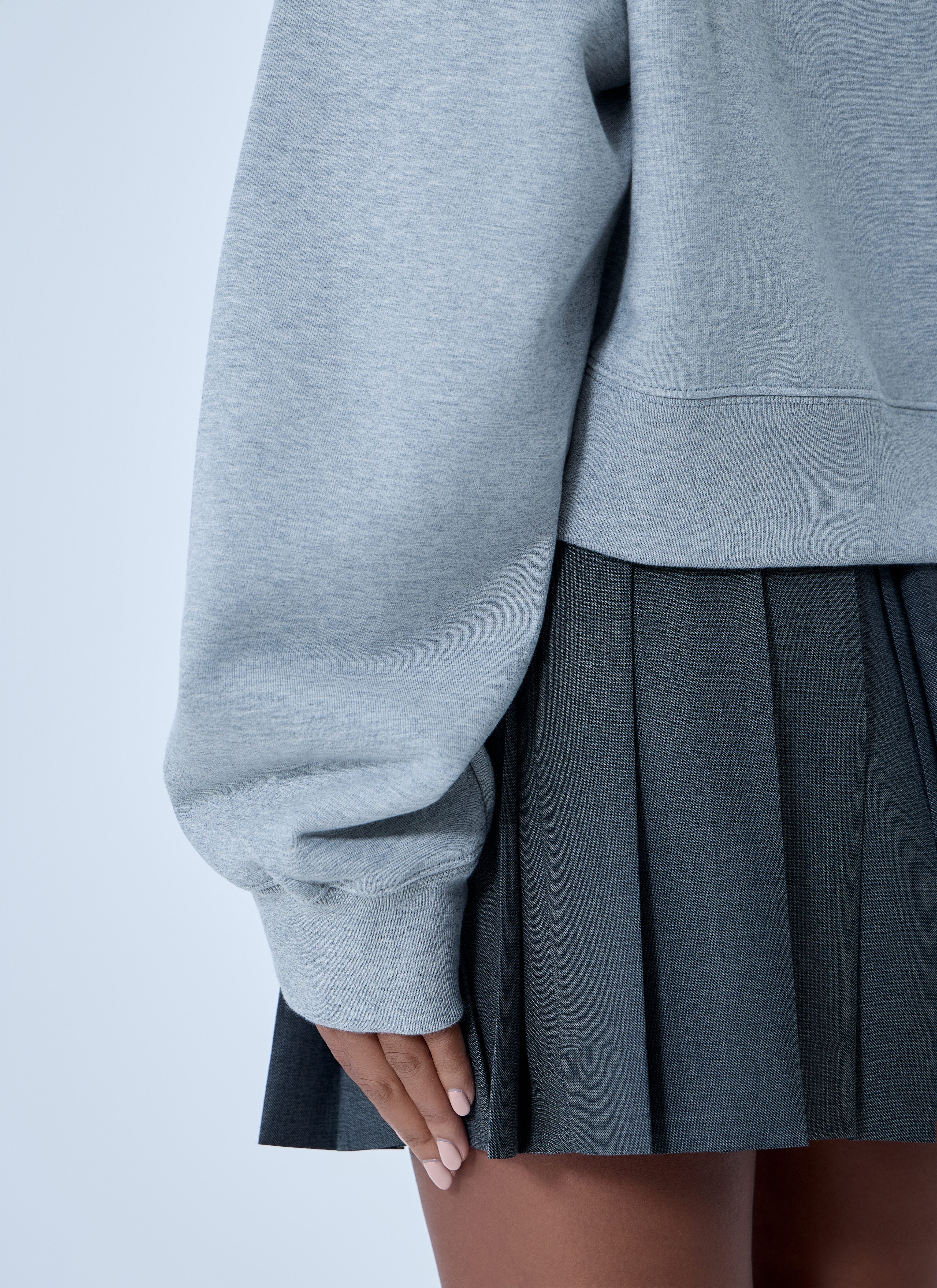 Miu Miu Women's' Logo Motif Fleece Sweatshirt in Grey | LN-CC®