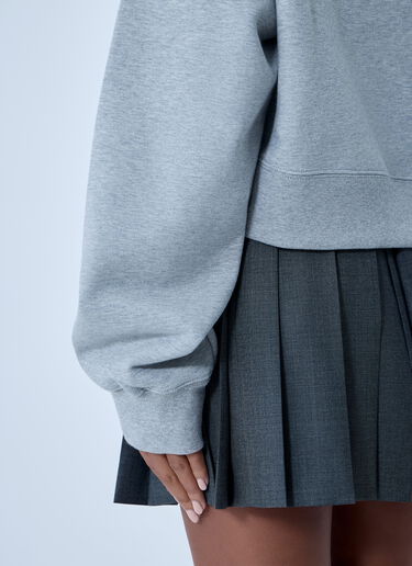 Logo Motif Fleece Sweatshirt Miu Miu Logo Motif Fleece Sweatshirt Grey miu0263005