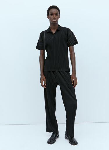 Homme Plissé Issey Miyake プリーツニット ポロシャツ ブラック hmp0154010