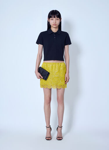 LN-CC® - Saint Laurent: Cassandre Cropped Polo Shirt - Black Saint Laurent Cassandre Cropped Polo Shirt Black sla0265002