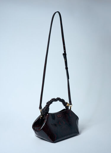 GANNI Snake Small Bou Handbag Burgundy gan0259057
