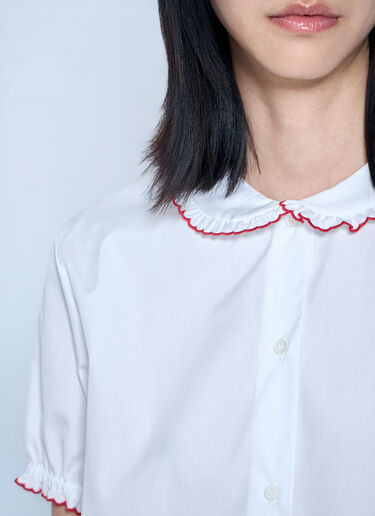 LN-CC® - Miu Miu: Embroidered Poplin Shirt - White Miu Miu Embroidered Poplin Shirt White miu0265004