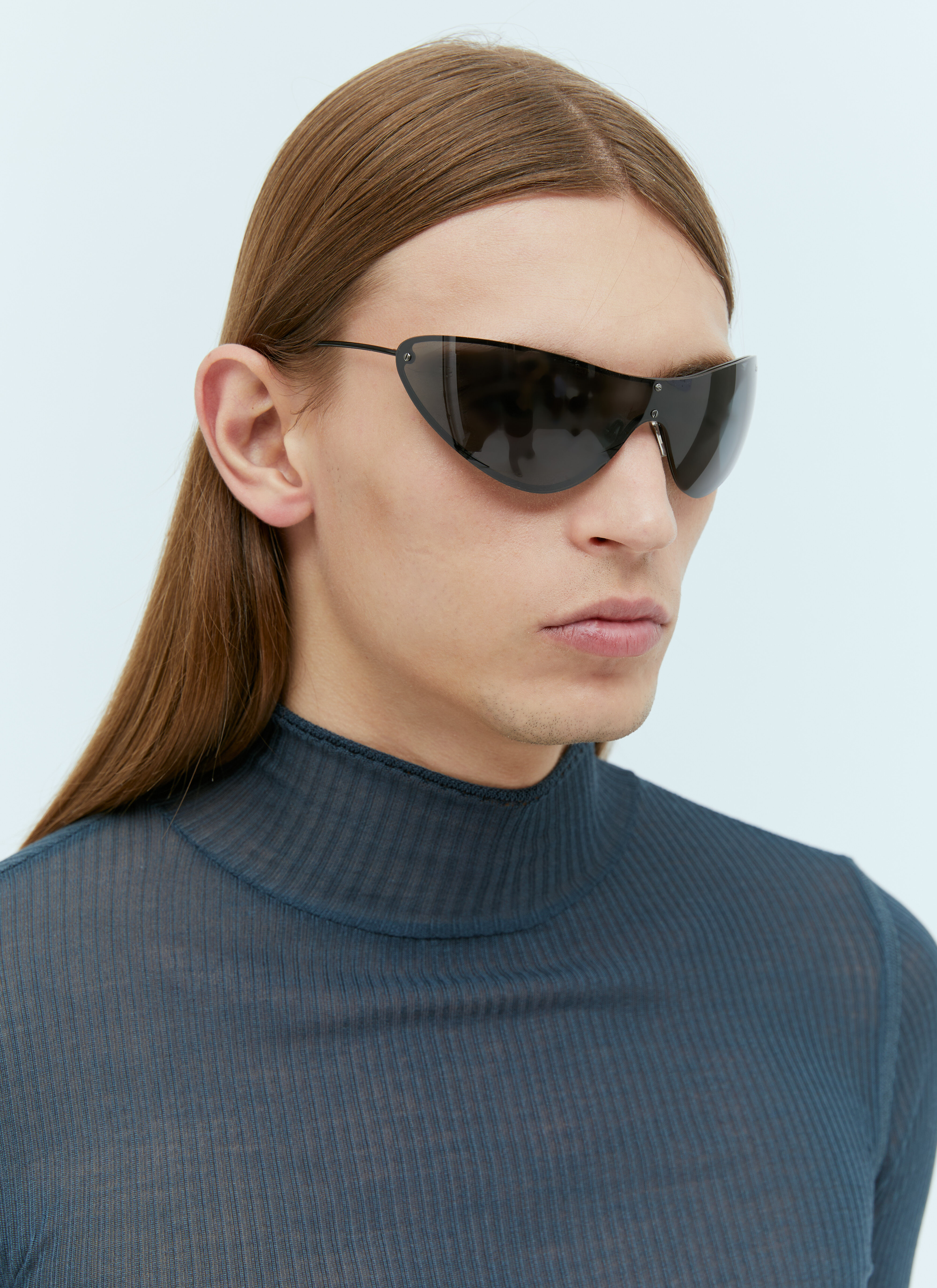 WEB限定お買い得商品の新着アイテム Studios Acne メンズ ブラック の メタルフレームサングラス 小物
