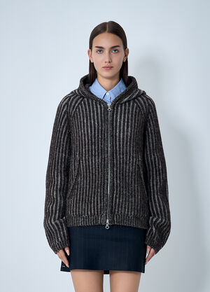 OUR LEGACY Leve Hood Zip-Up Sweater Brown our0262003