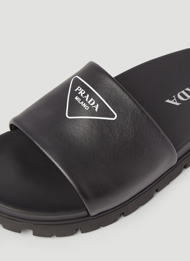 Prada Leather Slides Black pra0145022