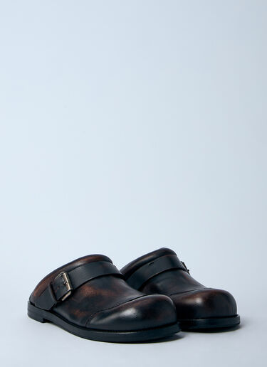 Acne Studios Leather Buckle Mules Brown acn0260012