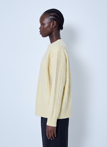 LN-CC® - RÓHE: Cable Knit Jumper - Yellow RÓHE Cable Knit Jumper Yellow roe0266014