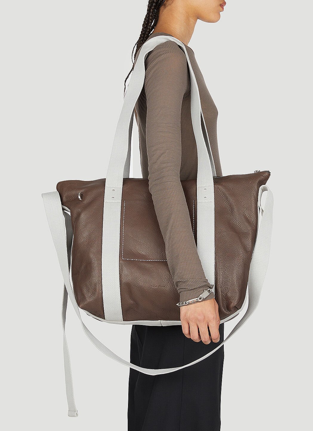 Rick Owens Women s Trolley Leather Tote Bag in Brown LN CC
