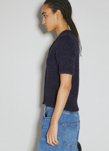 Our Legacy Shrunken Short Sleeve Knit Top Blue our0255009